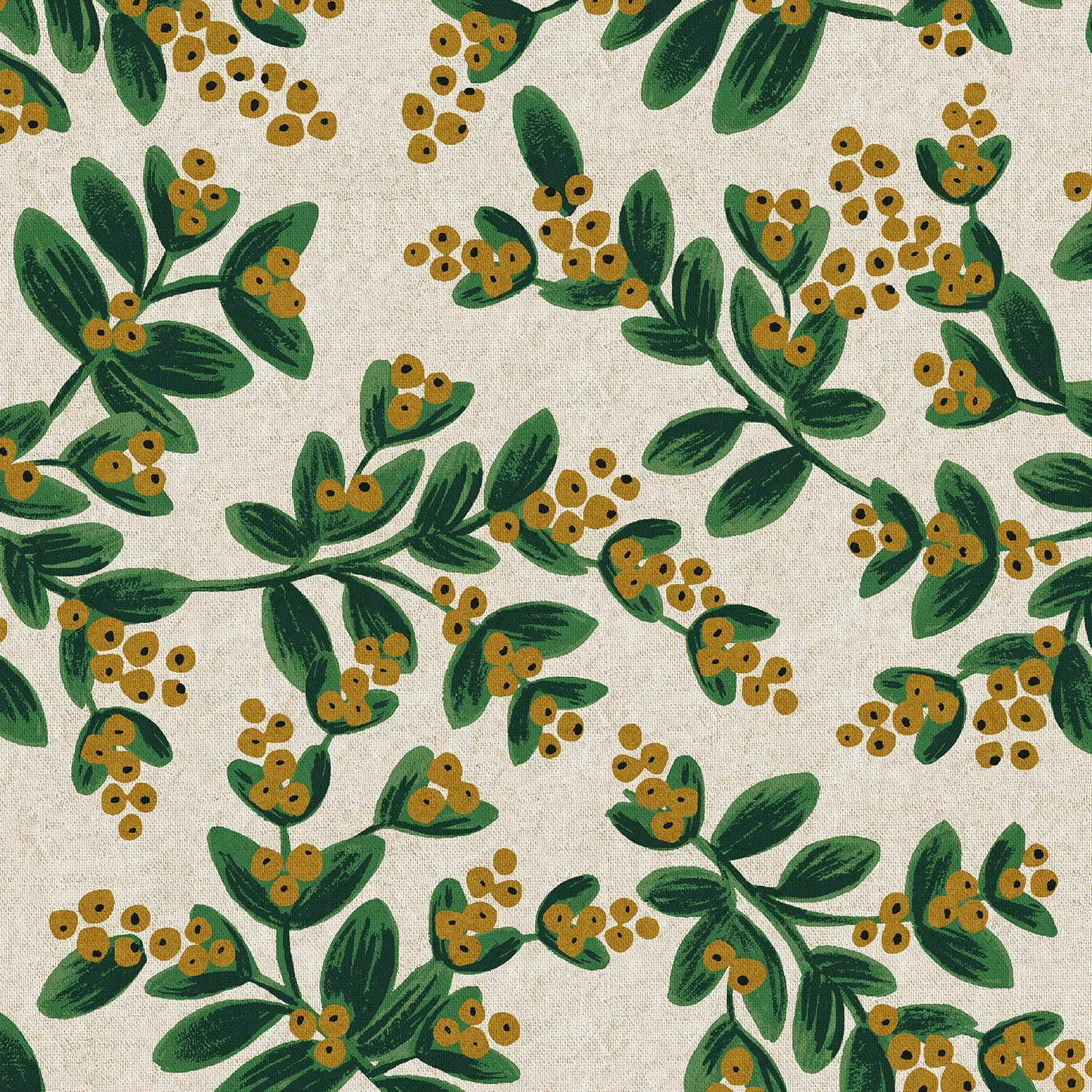 Holiday Classics, Mistletoe White Unbleached Metallic CANVAS
