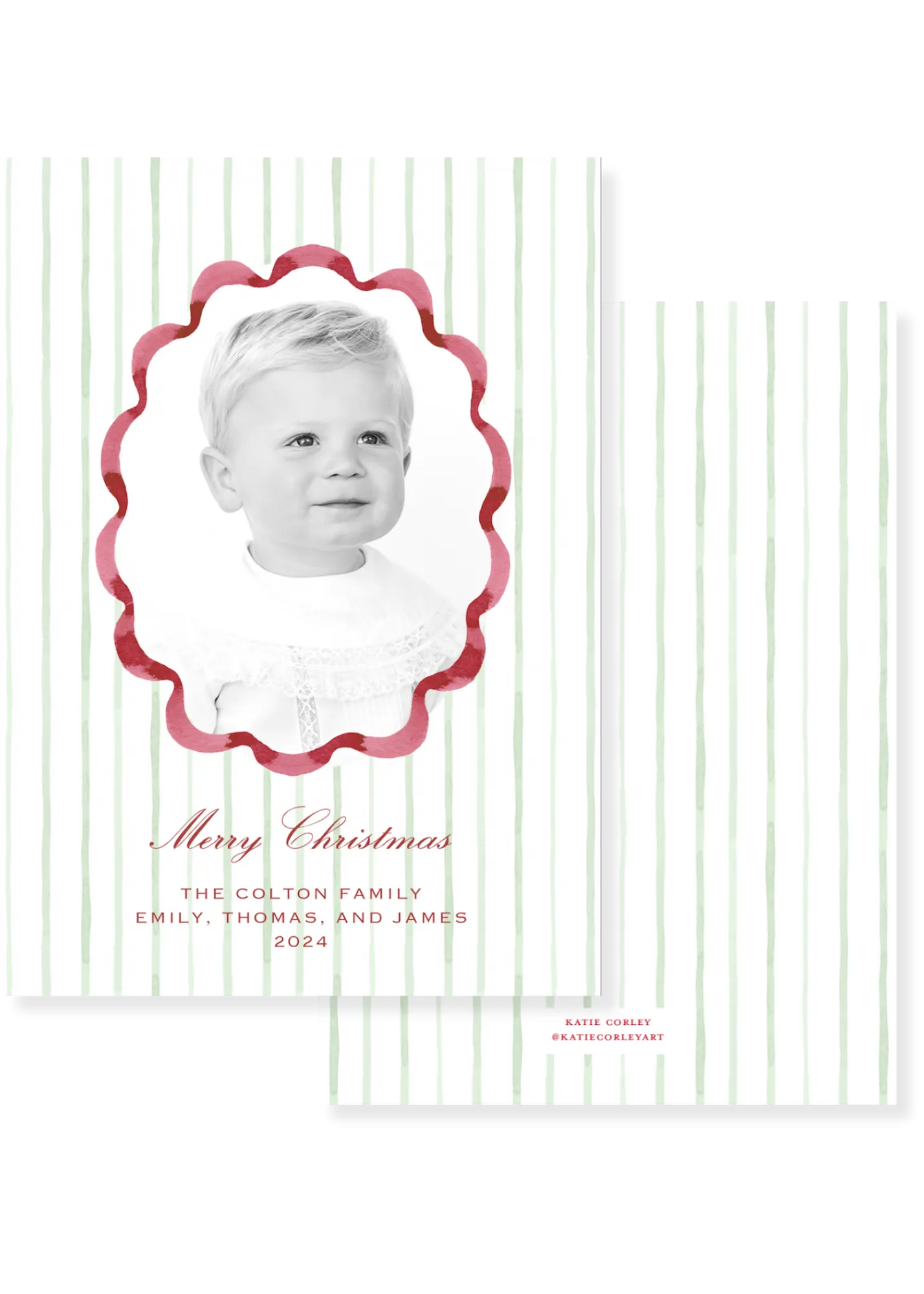 Holiday Stripe Green