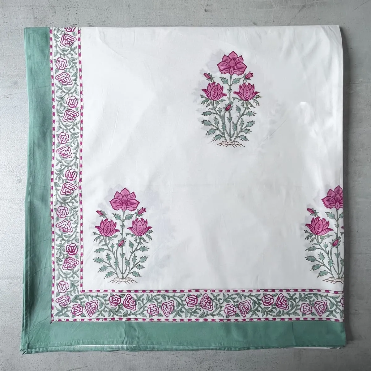 Home Artisan Maira Floral Pattern Hand Block Print Bed Sheet