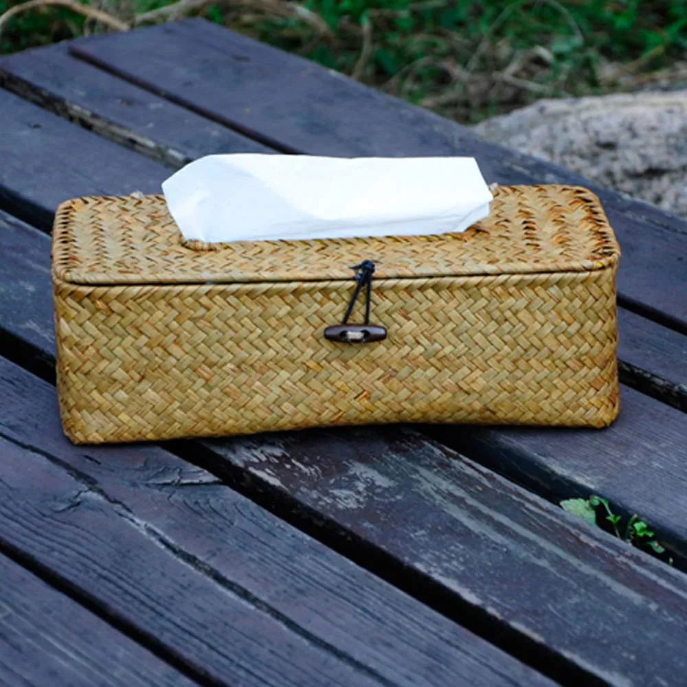 Homlly Rustic Woven Tissue Box Holder