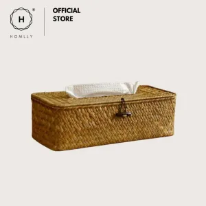 Homlly Rustic Woven Tissue Box Holder