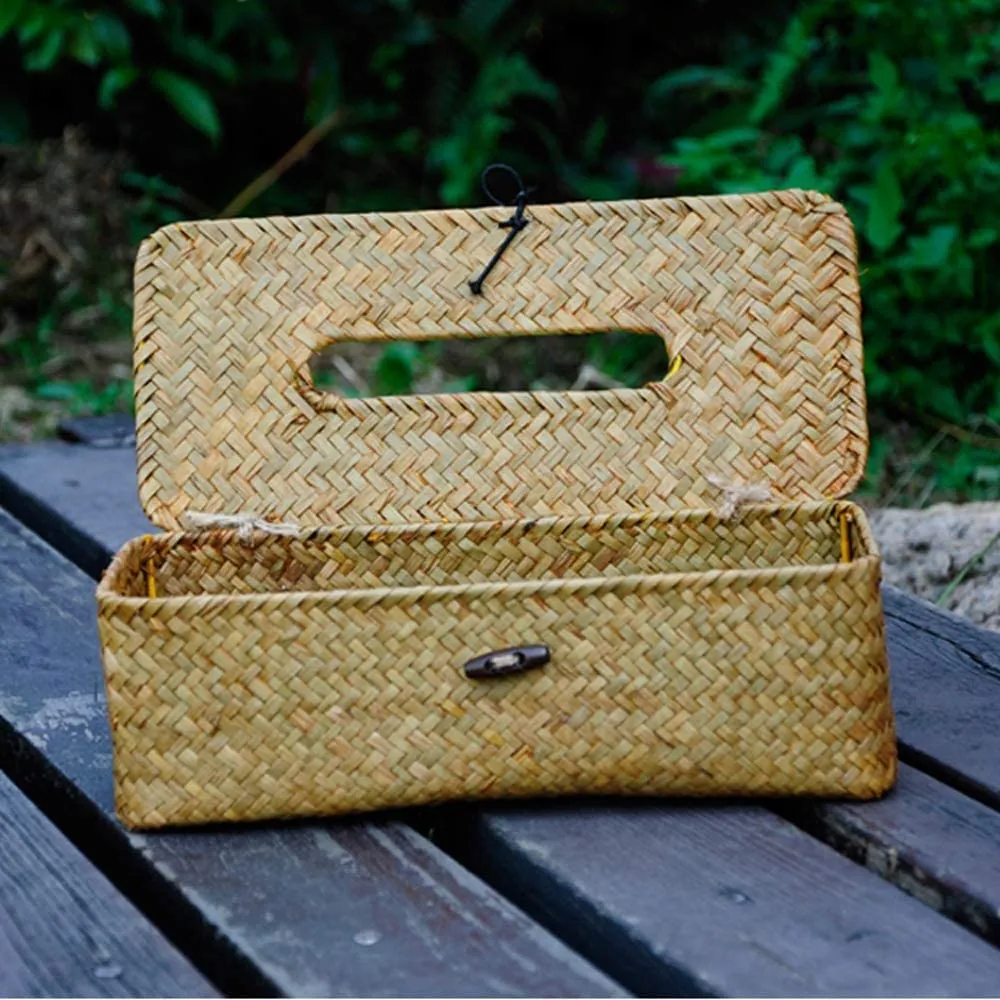 Homlly Rustic Woven Tissue Box Holder