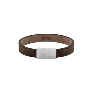 Hugo Boss Jewellery Essentials Brown Leather Men's Bracelet