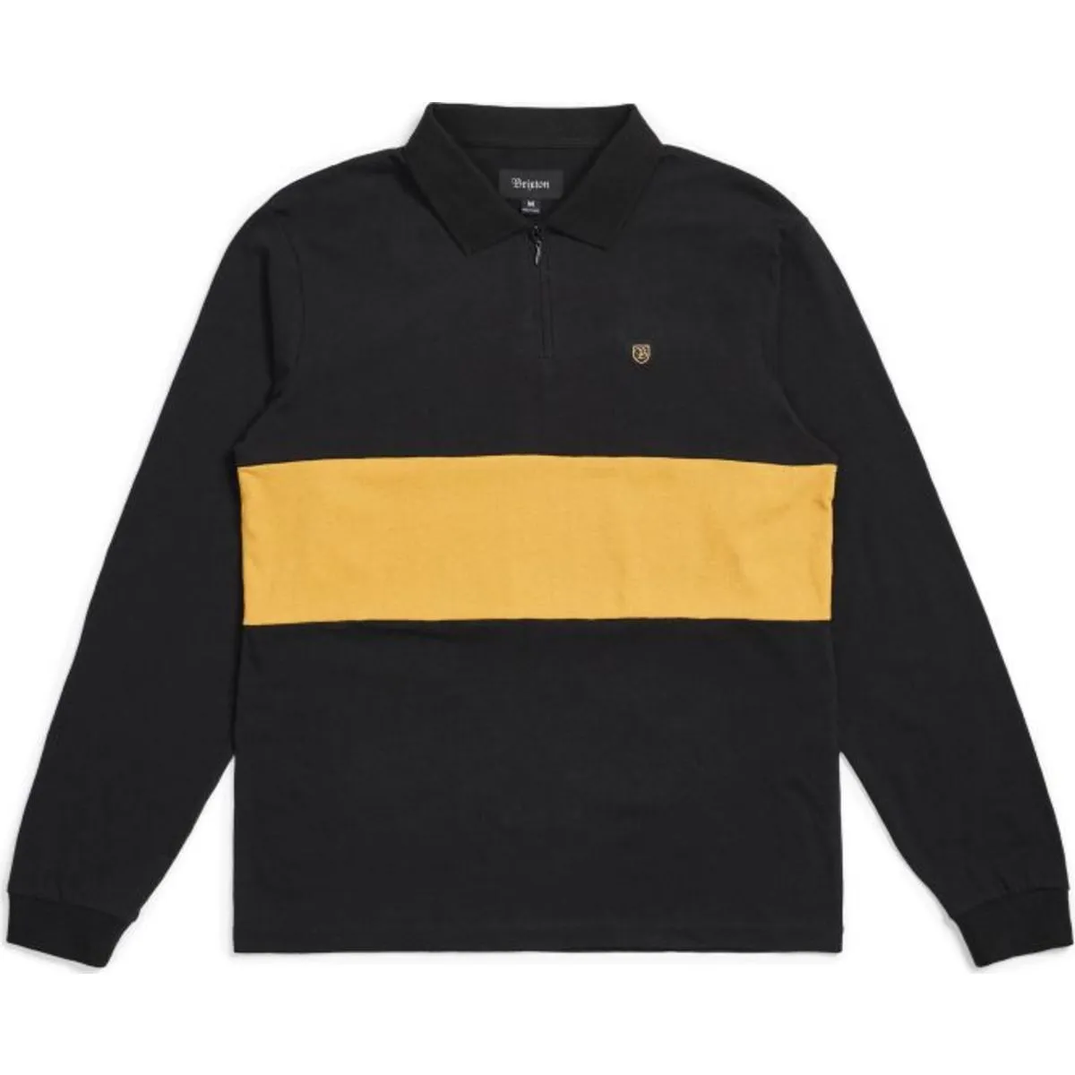 HUNT 1/4 ZIP L/S POLO KNIT - BLACK