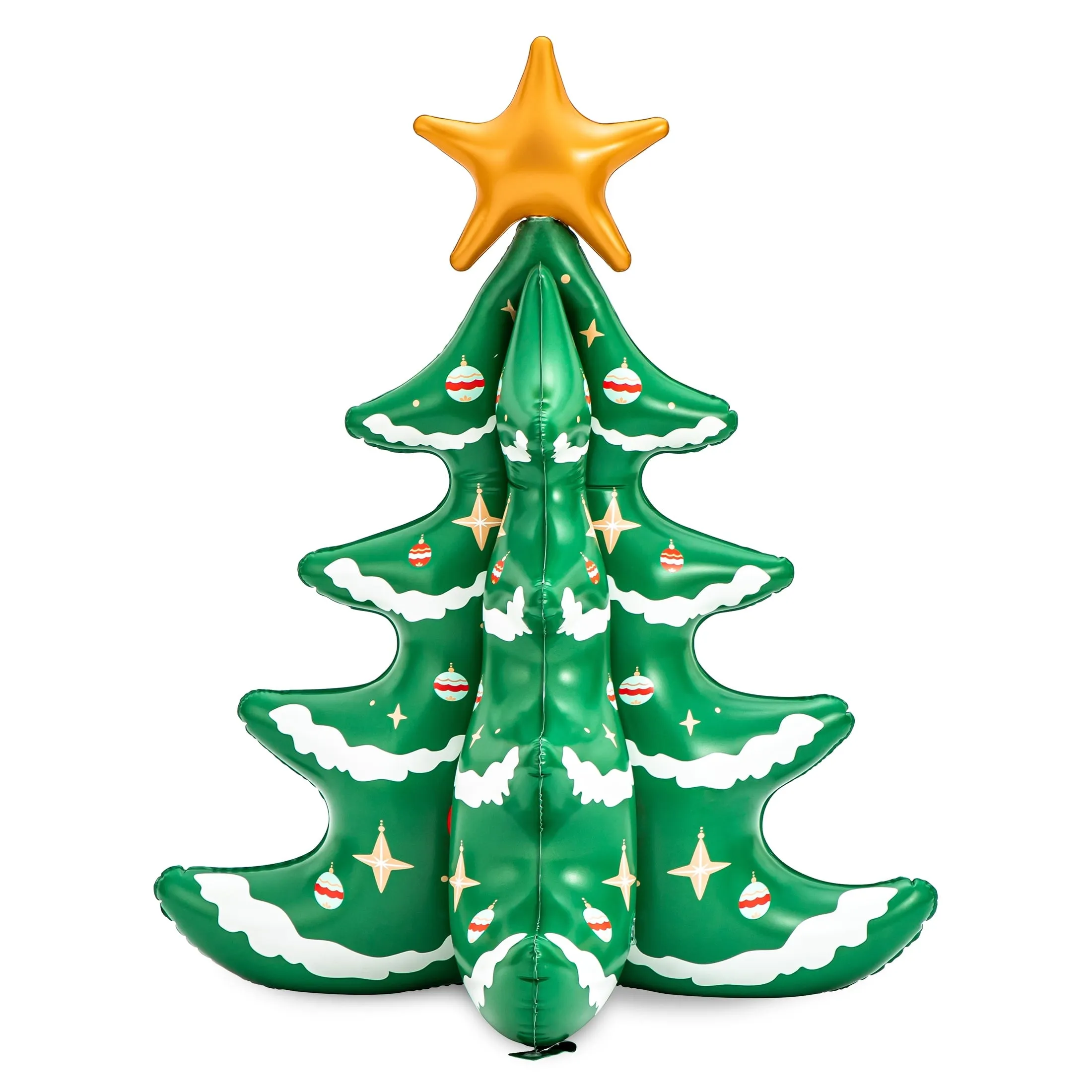 Inflatable Christmas Tree Indoor Outdoor Holiday Decor w/ Prints & gold Star 3'