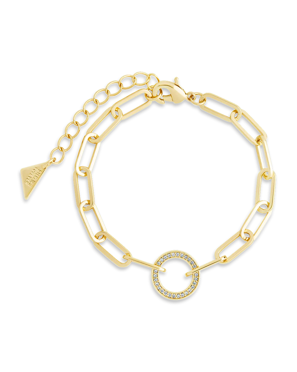 Jacie CZ Circle Paperclip Bracelet
