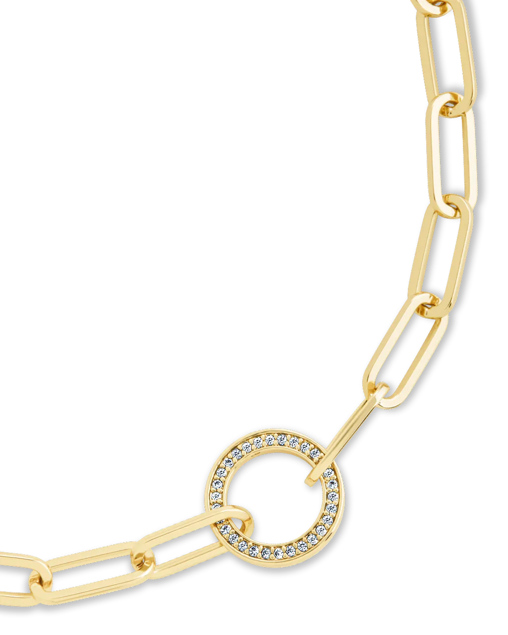 Jacie CZ Circle Paperclip Bracelet