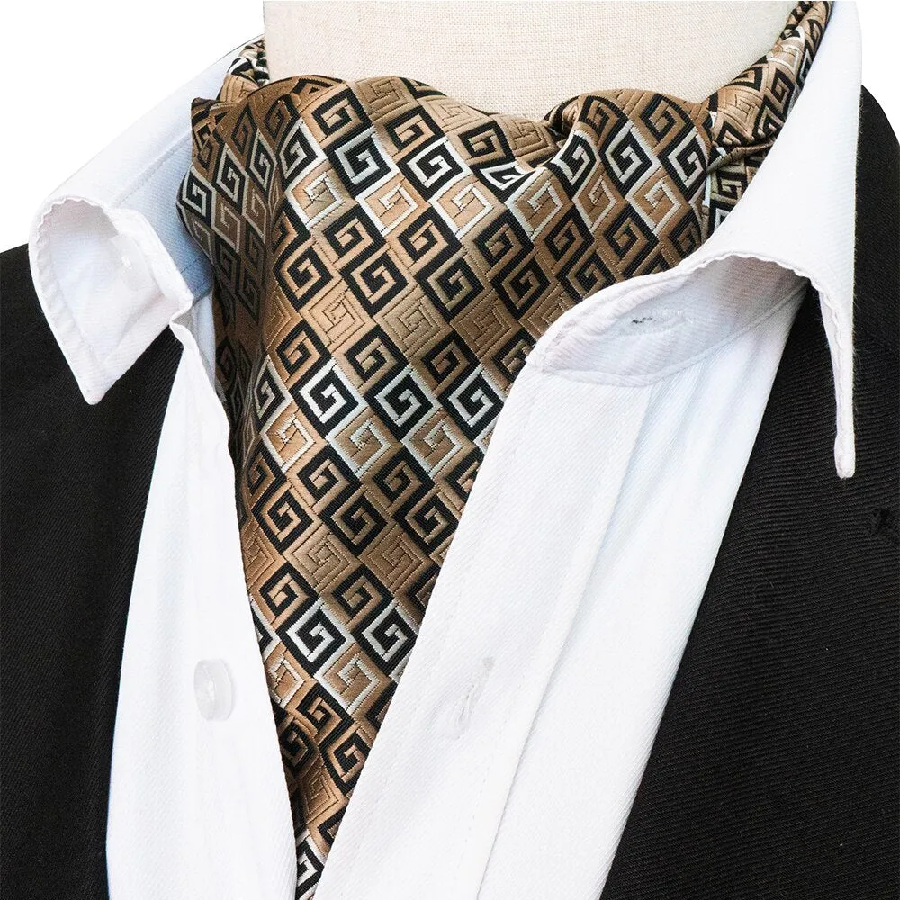 JEMYGINS Fashion Brand Men Tie Paisley style Cravat Ascot Self British style Gentleman Polyester Silk NeckTies Wedding Party