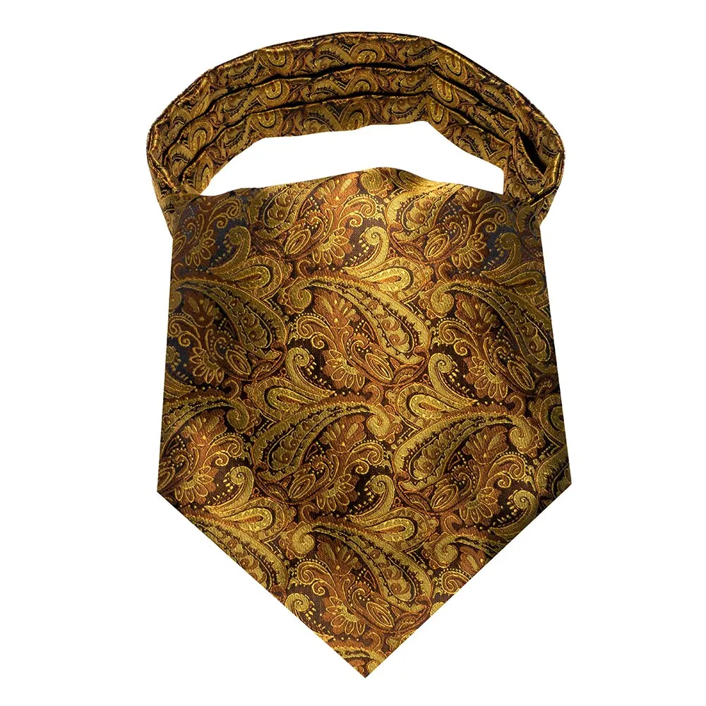 JEMYGINS Fashion Brand Men Tie Paisley style Cravat Ascot Self British style Gentleman Polyester Silk NeckTies Wedding Party
