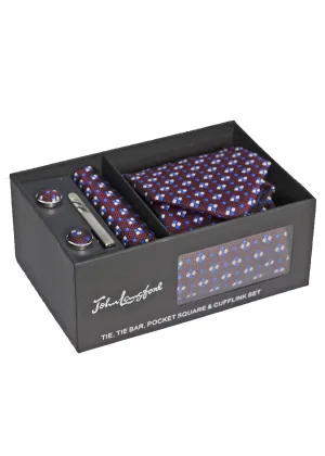 John Langford Tie, Pocket Square, Tie Bar and Cufflink Set