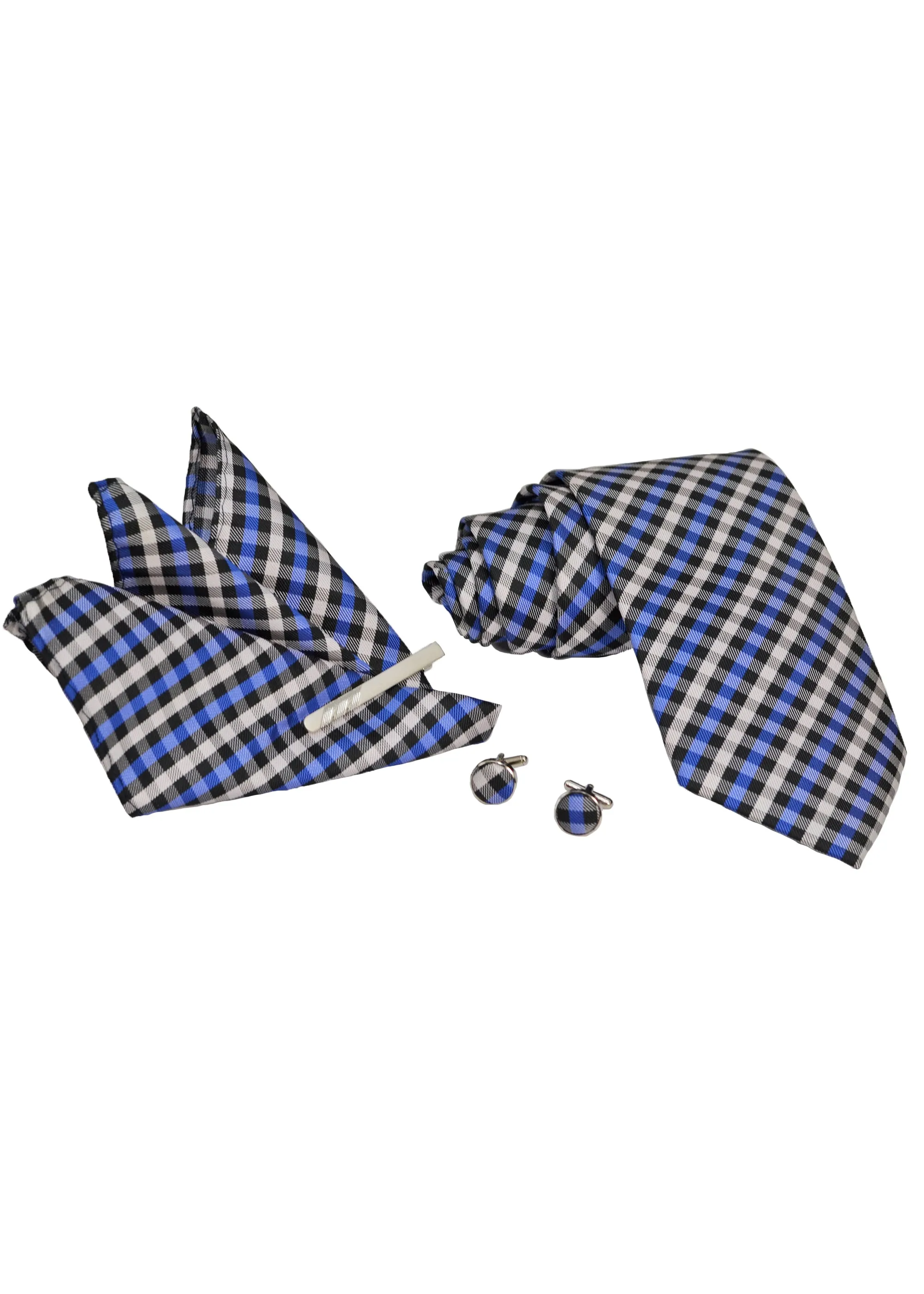 John Langford Tie, Pocket Square, Tie Bar and Cufflink Set