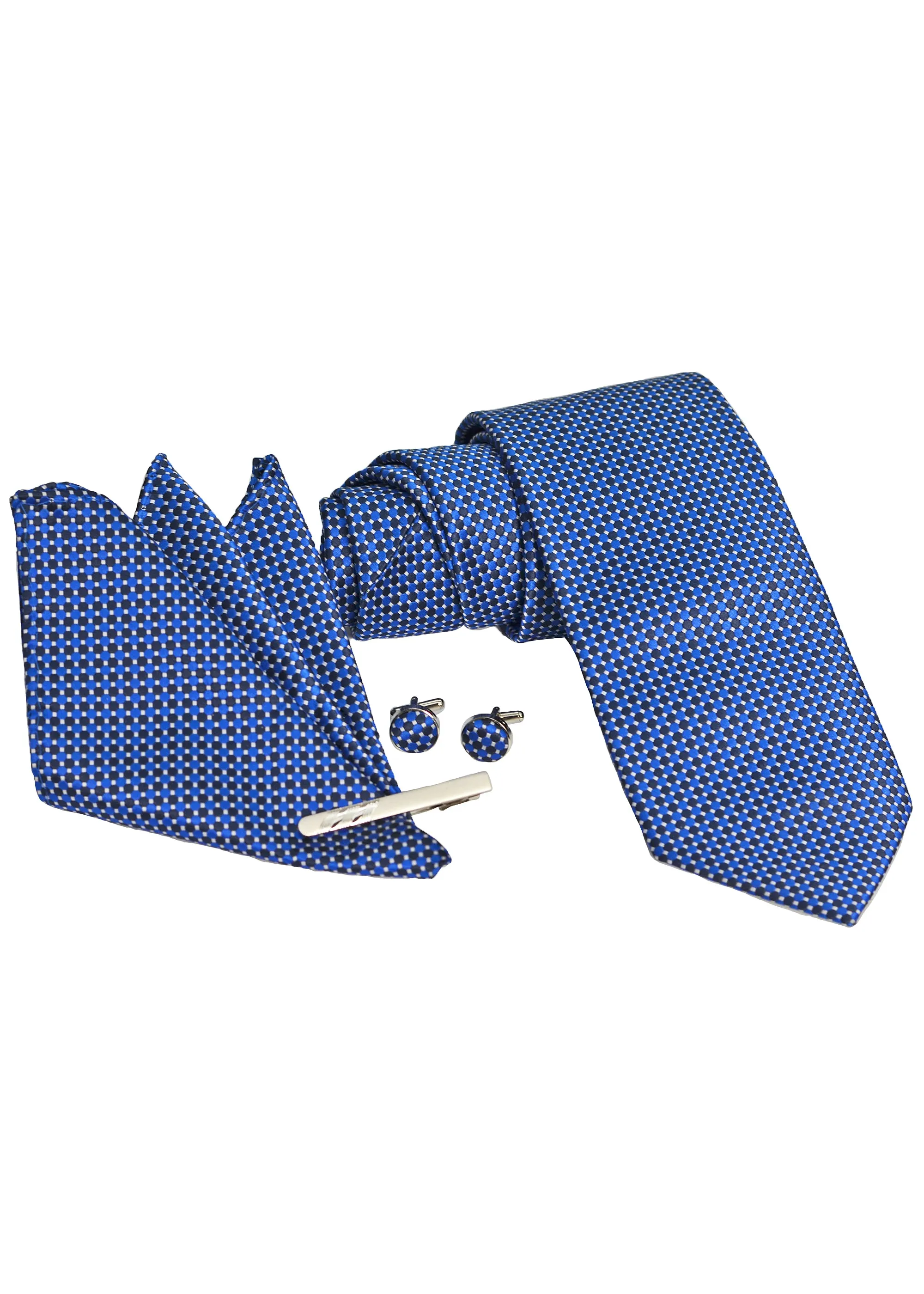John Langford Tie, Pocket Square, Tie Bar and Cufflink Set