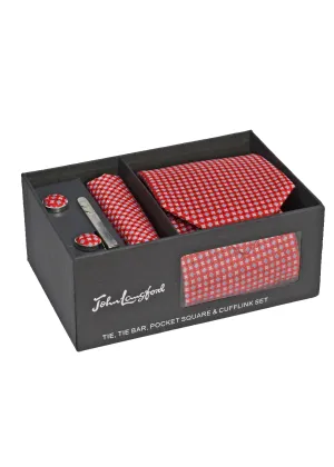John Langford Tie, Pocket Square, Tie Bar and Cufflink Set