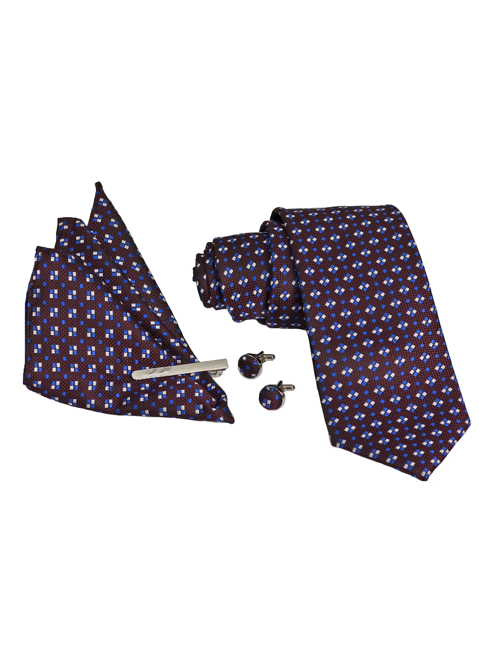 John Langford Tie, Pocket Square, Tie Bar and Cufflink Set