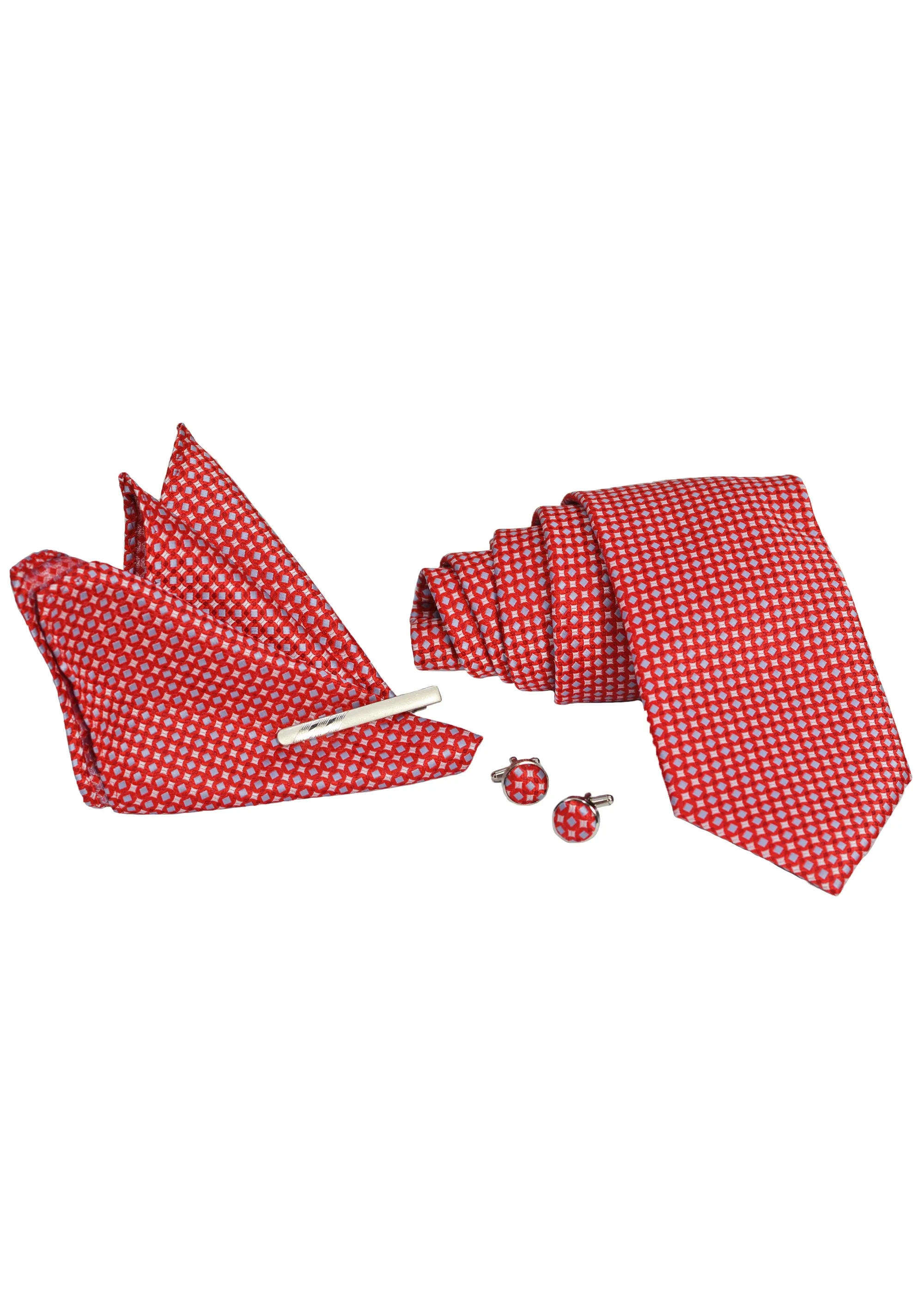 John Langford Tie, Pocket Square, Tie Bar and Cufflink Set