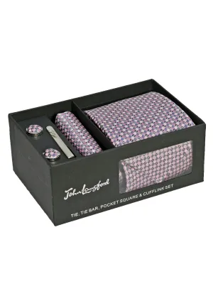 John Langford Tie, Pocket Square, Tie Bar and Cufflink Set