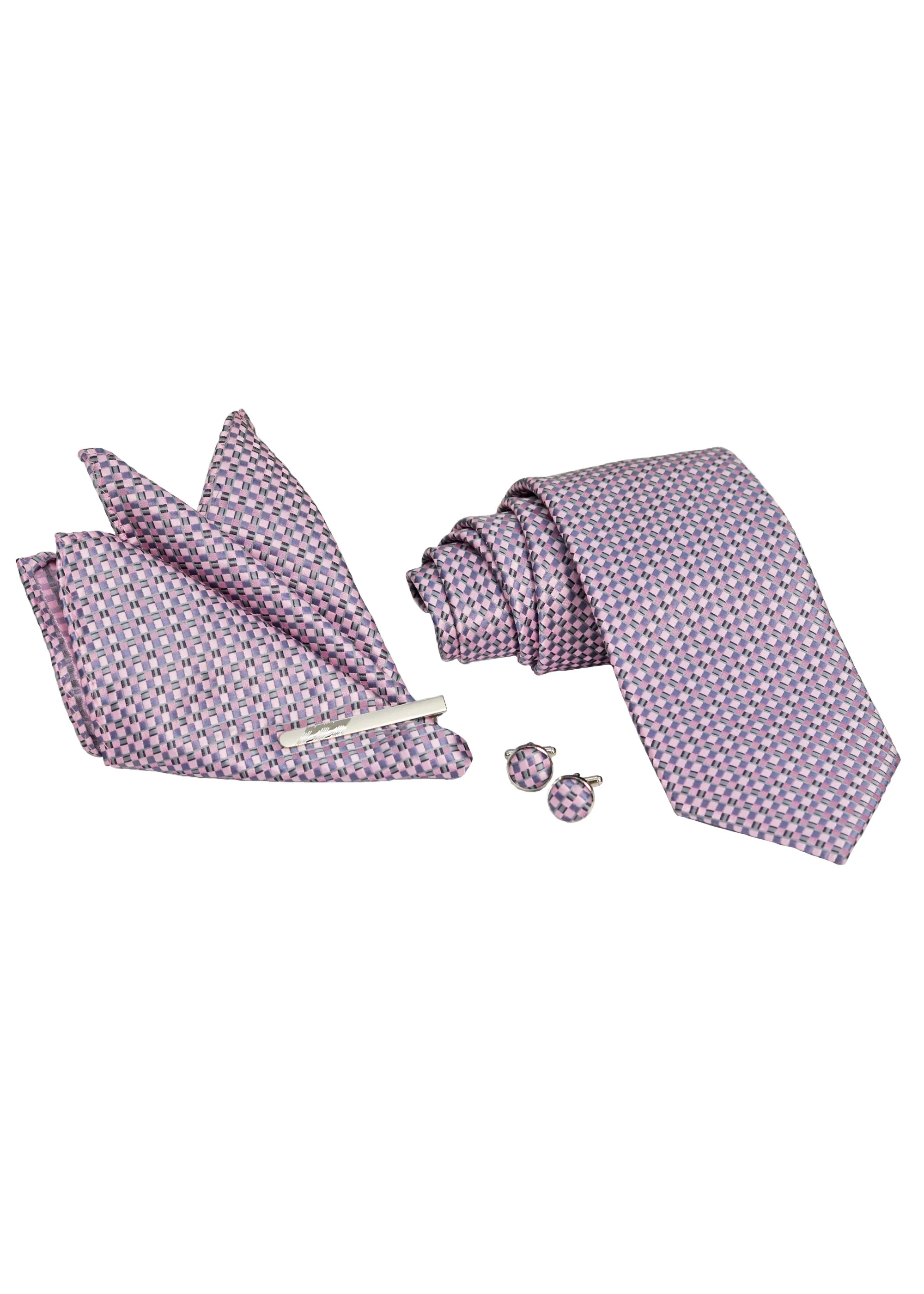 John Langford Tie, Pocket Square, Tie Bar and Cufflink Set