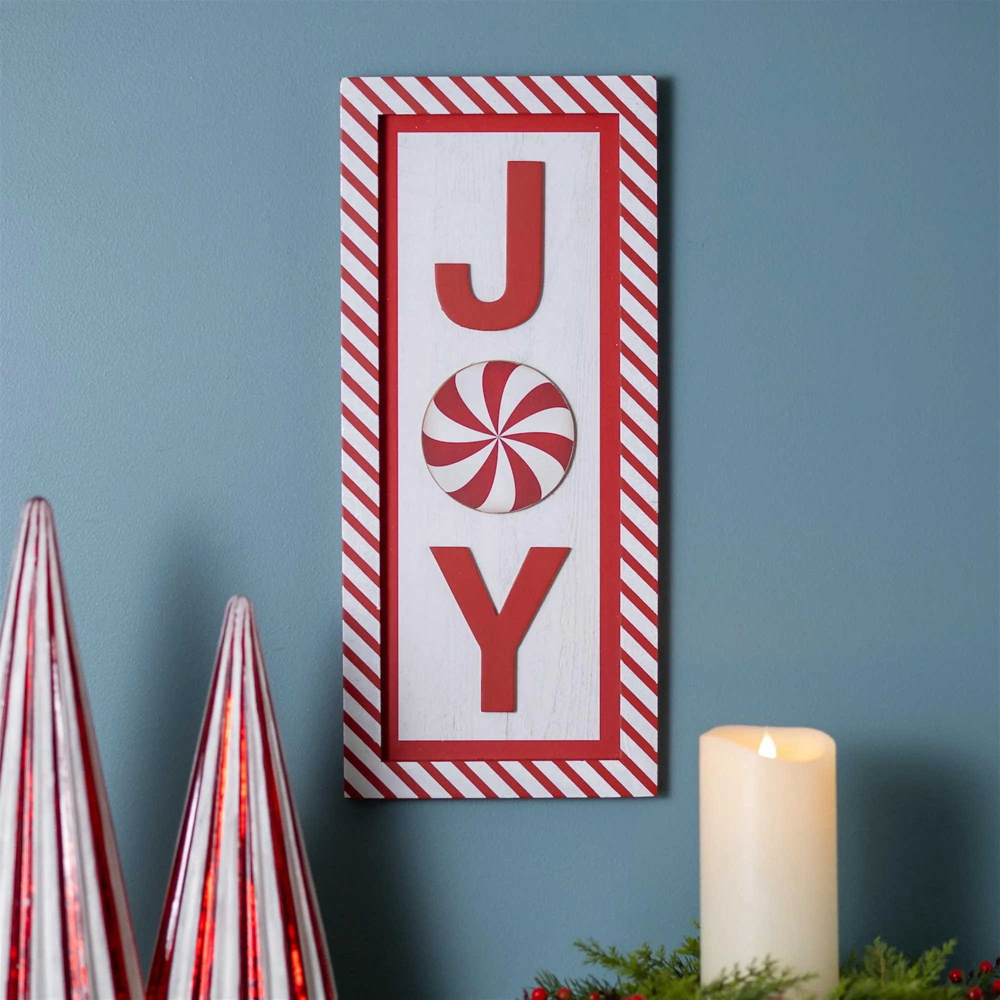 Joy Peppermint Wall Sign 19.5"H