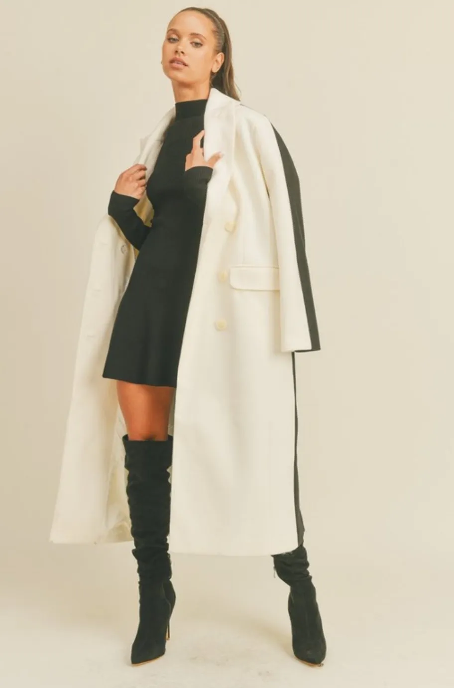 Karlie Long Color Block Coat