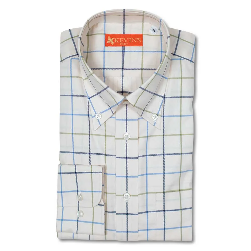 Kevin's Finest Blue Olive Woven Cotton Men's Shirt