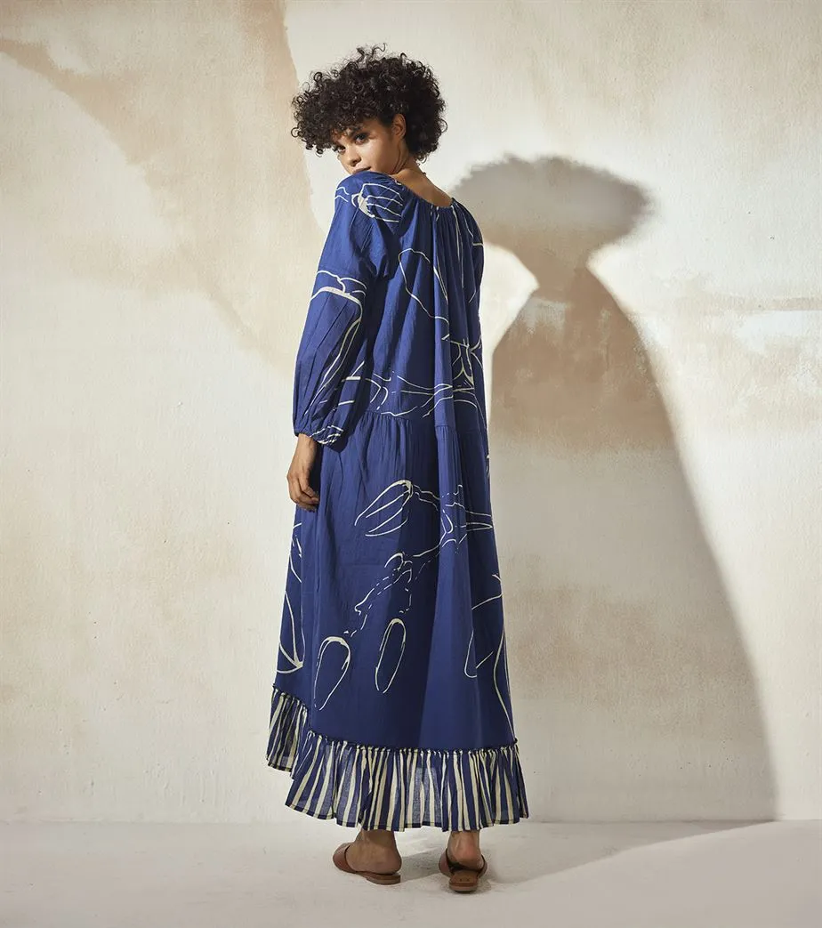 Khara Kapas  I  Atlanta Blue Berry Maxi Dress
