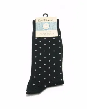 Knit Line Black Men's Socks