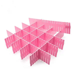Koogel Drawer Organiser Dividers,8 PCS Plastic Dividers DIY Adjustable Drawer Storage Organizer for Underwear Socks Belt Office Supplies