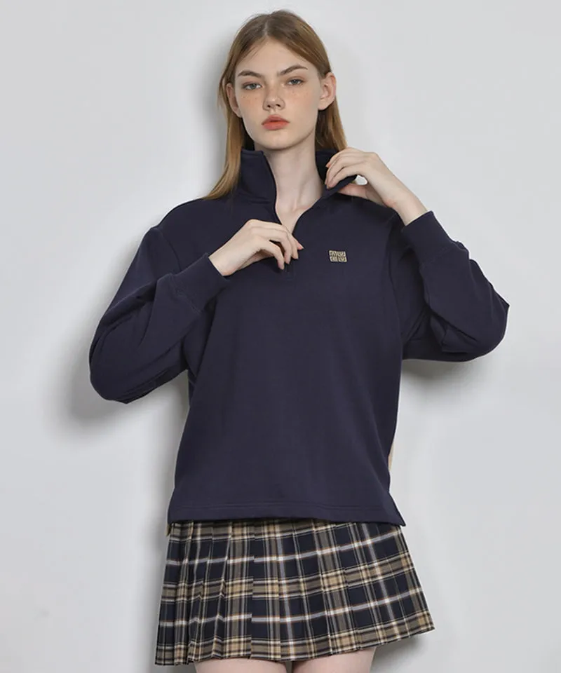 LENUCU Women's Big Logo Color Block Sweatshirt - Navy