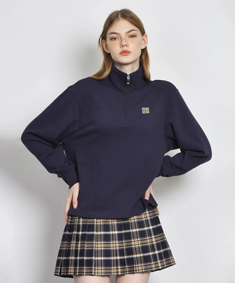 LENUCU Women's Big Logo Color Block Sweatshirt - Navy