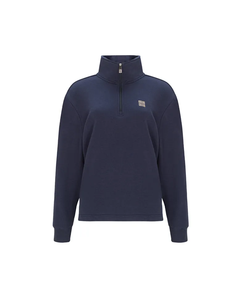 LENUCU Women's Big Logo Color Block Sweatshirt - Navy