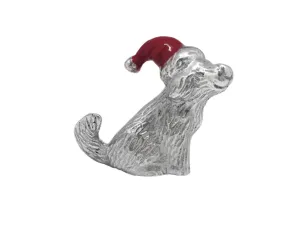 Mariposa Sitting Lab with Red Hat Napkin Weight