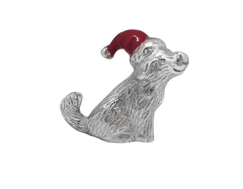 Mariposa Sitting Lab with Red Hat Napkin Weight