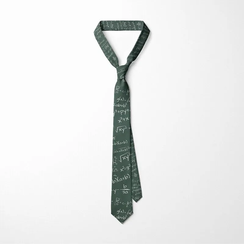 Men&#39;s Fashion digital equation 3D Printed Ties 8cm Black Creative Novelty Necktie Tie For Men Unique Party Wedding Accessories