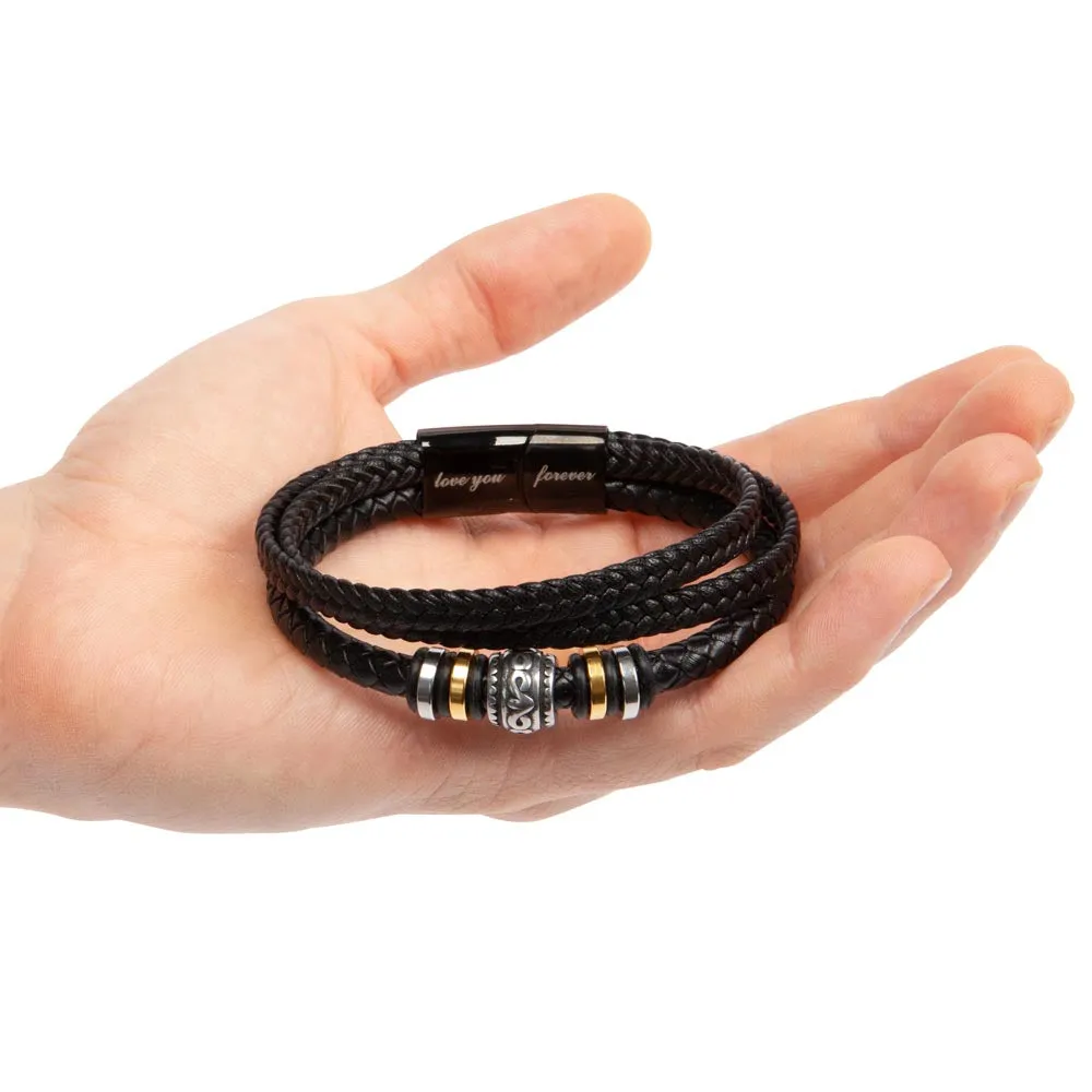 Men's Braided Leather Bracelet Gift For Him BLB_ M18