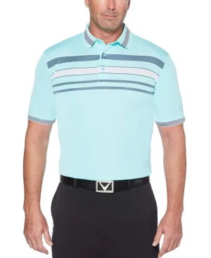 Mens Engineered Chest Stripe Polo