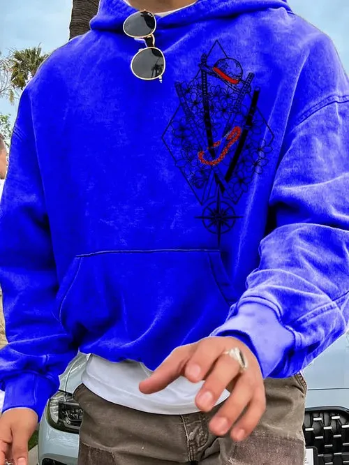 Men's Fashion Comic Santoryu Printed Hoodie