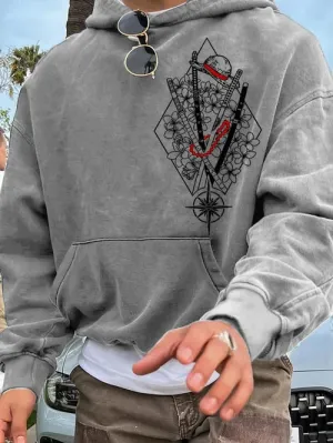 Men's Fashion Comic Santoryu Printed Hoodie