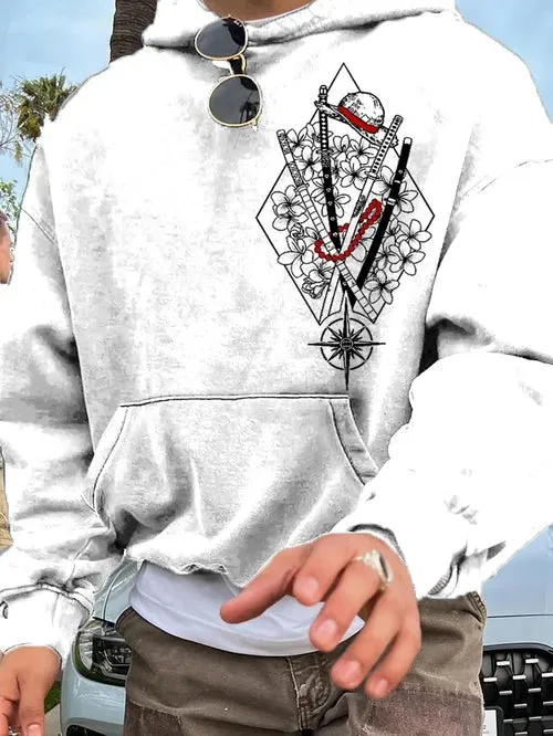 Men's Fashion Comic Santoryu Printed Hoodie