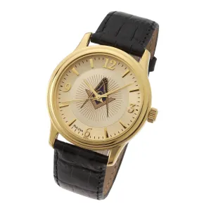 Men's Gold Finished Bulova Masonic Blue Lodge Watch