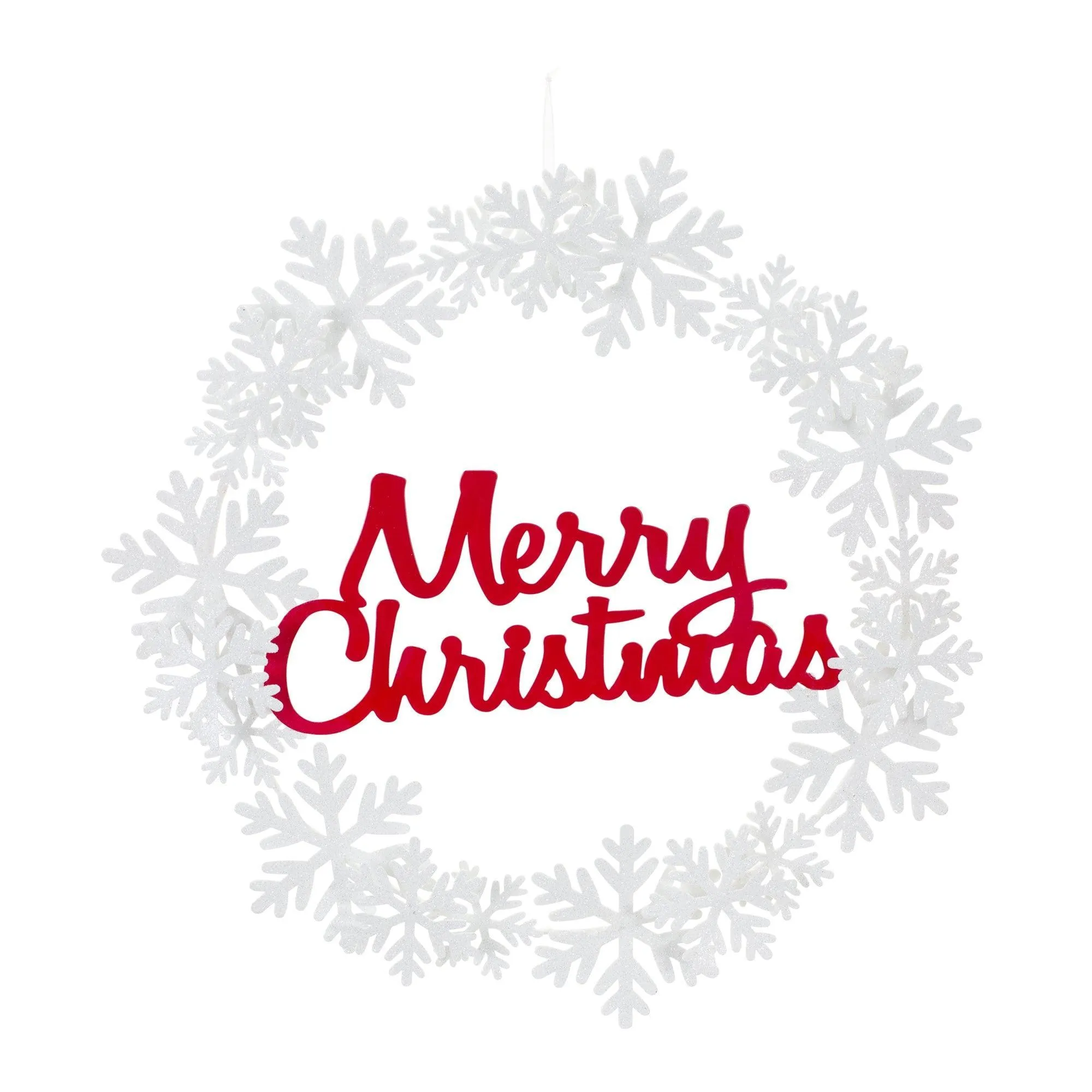 Metal Cut Out Merry Christmas Wreath 19.25"D