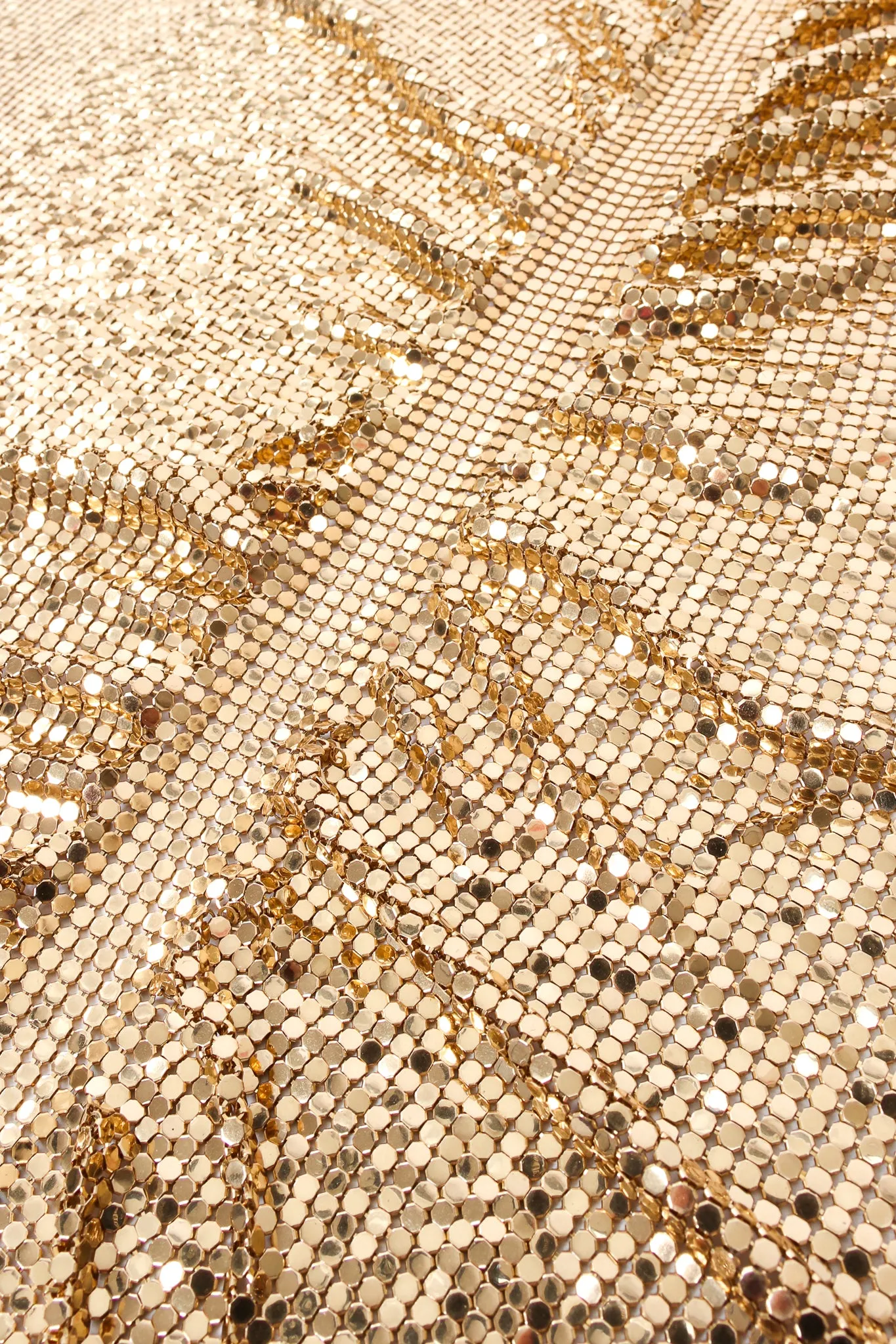 Metal Mesh Center Ruched Halter