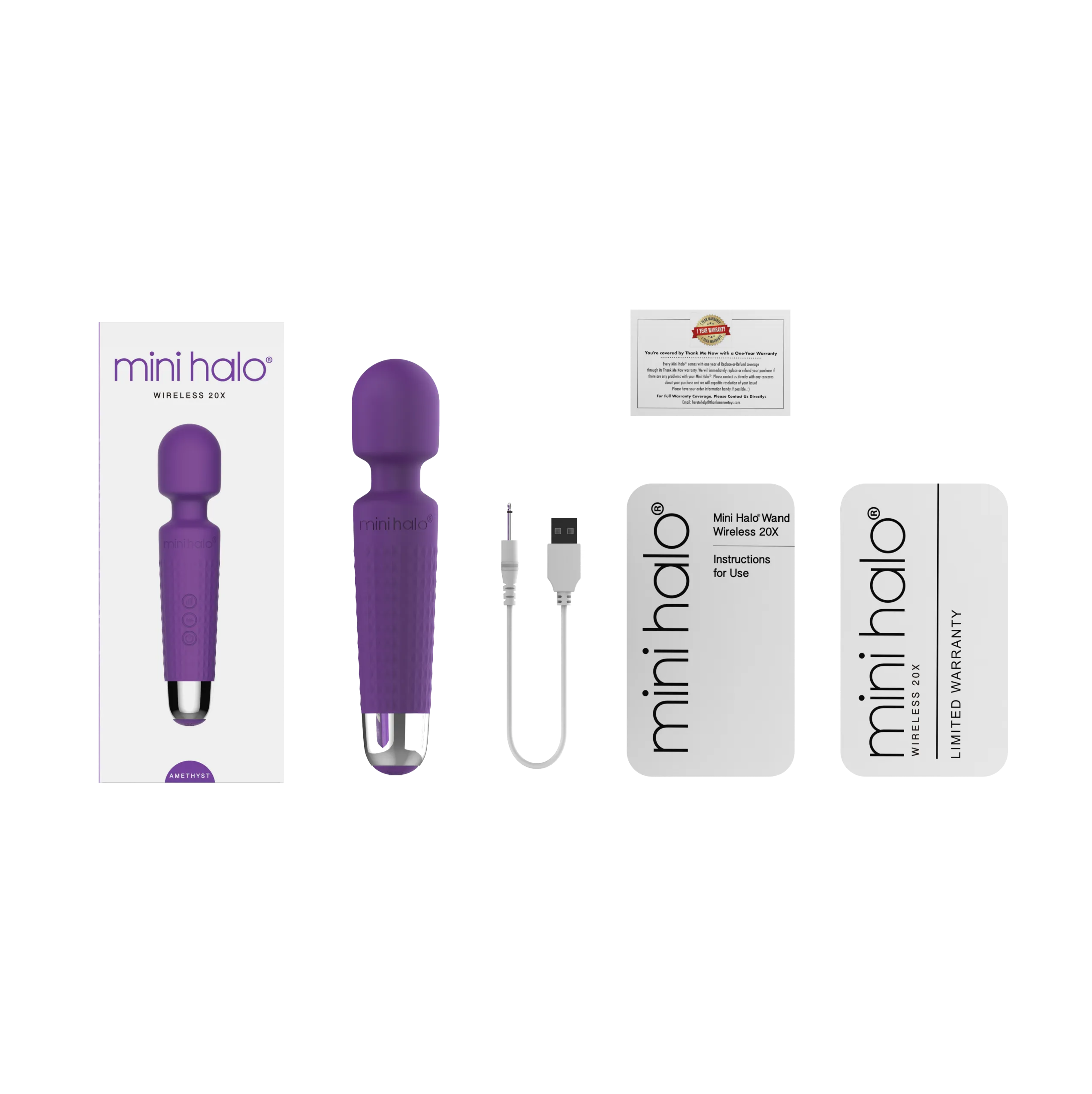 Mini Halo Wand Vibrator Amethyst