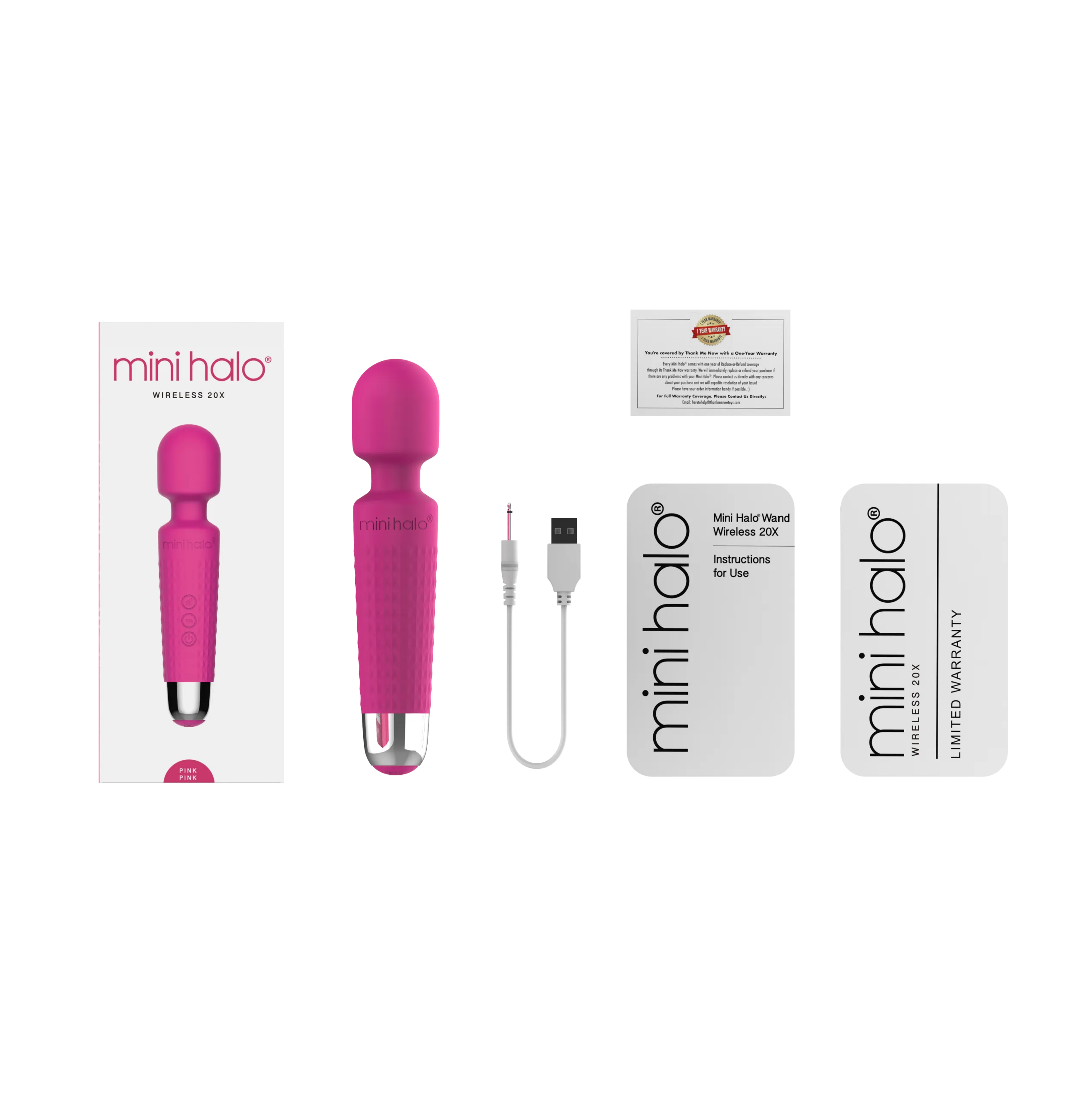 Mini Halo Wand Vibrator Pink Pink