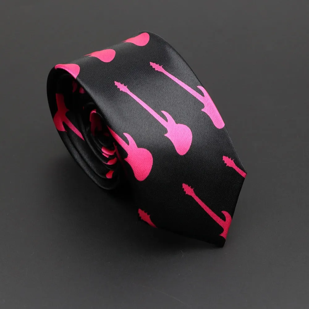 Musical Note Print Neck Tie