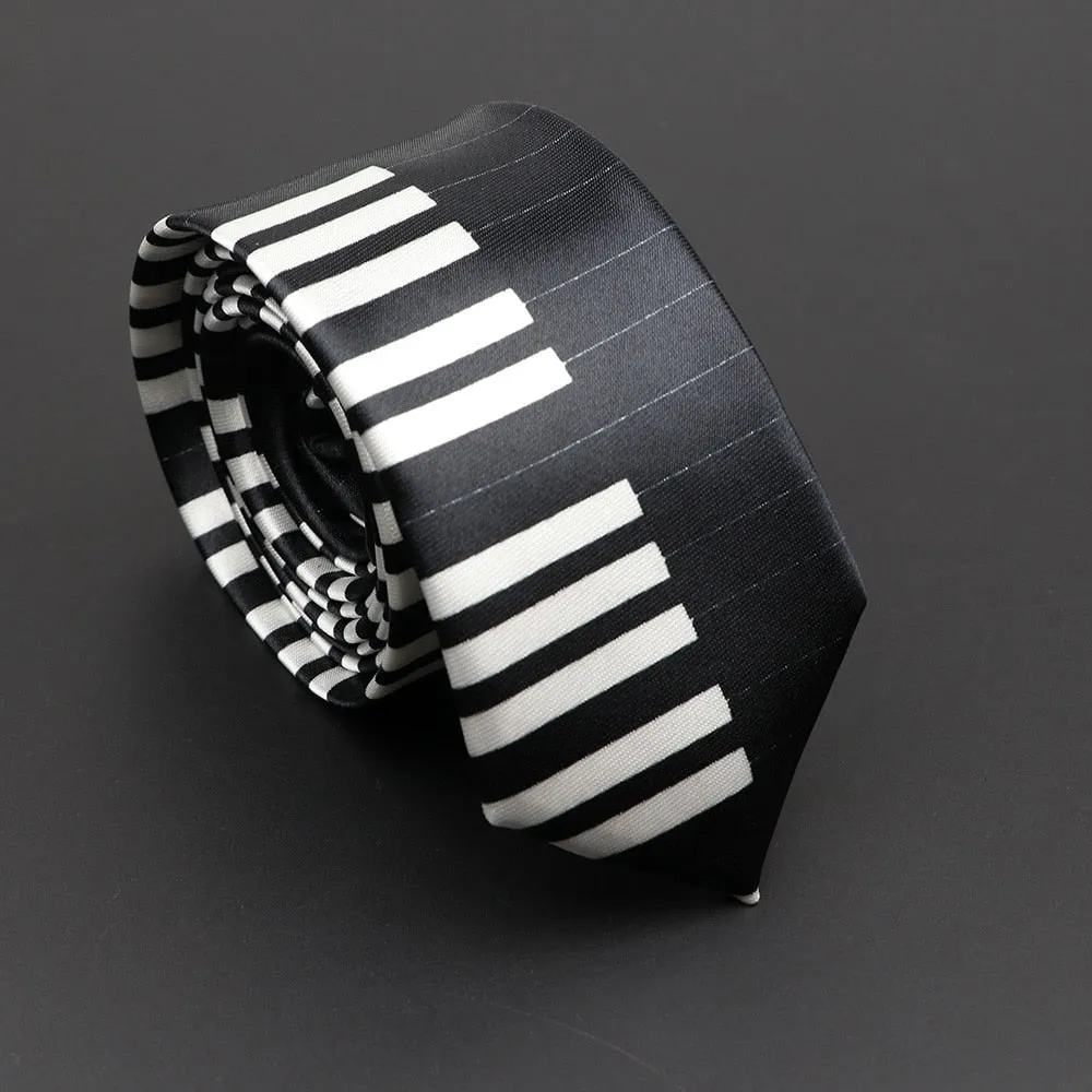 Musical Note Print Neck Tie