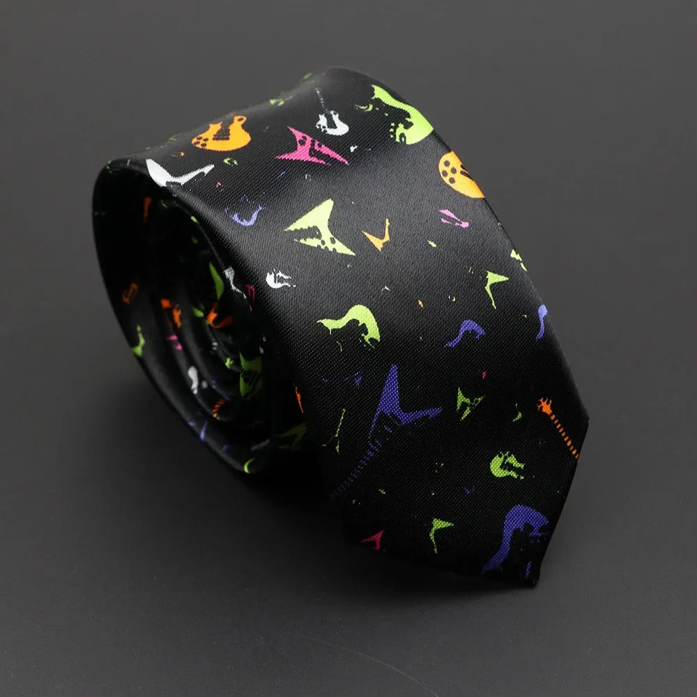 Musical Note Print Neck Tie