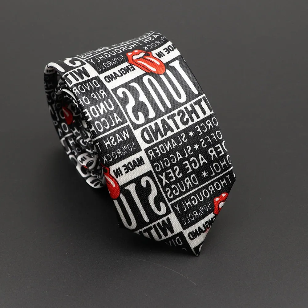 Musical Note Print Neck Tie