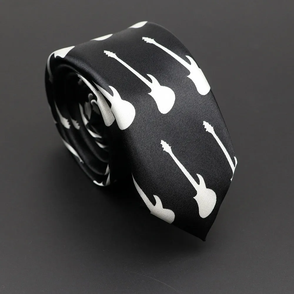 Musical Note Print Neck Tie