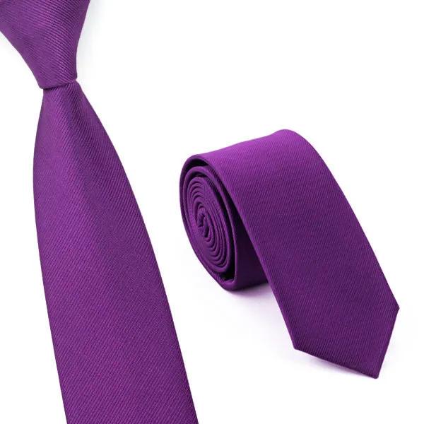 Narrow Dark Purple Skinny Ties For Men