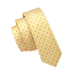 Narrow Yellow Neck Tie For Men